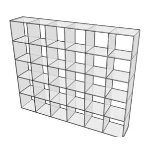 Regal / Raumteiler / Rückwand "Dekoplex 6 x 5" ( hat Gebrauchsspuren) 